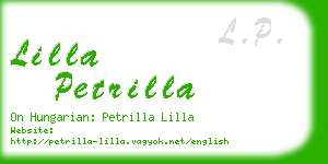 lilla petrilla business card